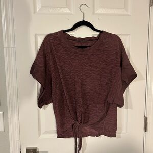Anthropologie Pilcro Burgundy Short Sleeve Tee- rare!